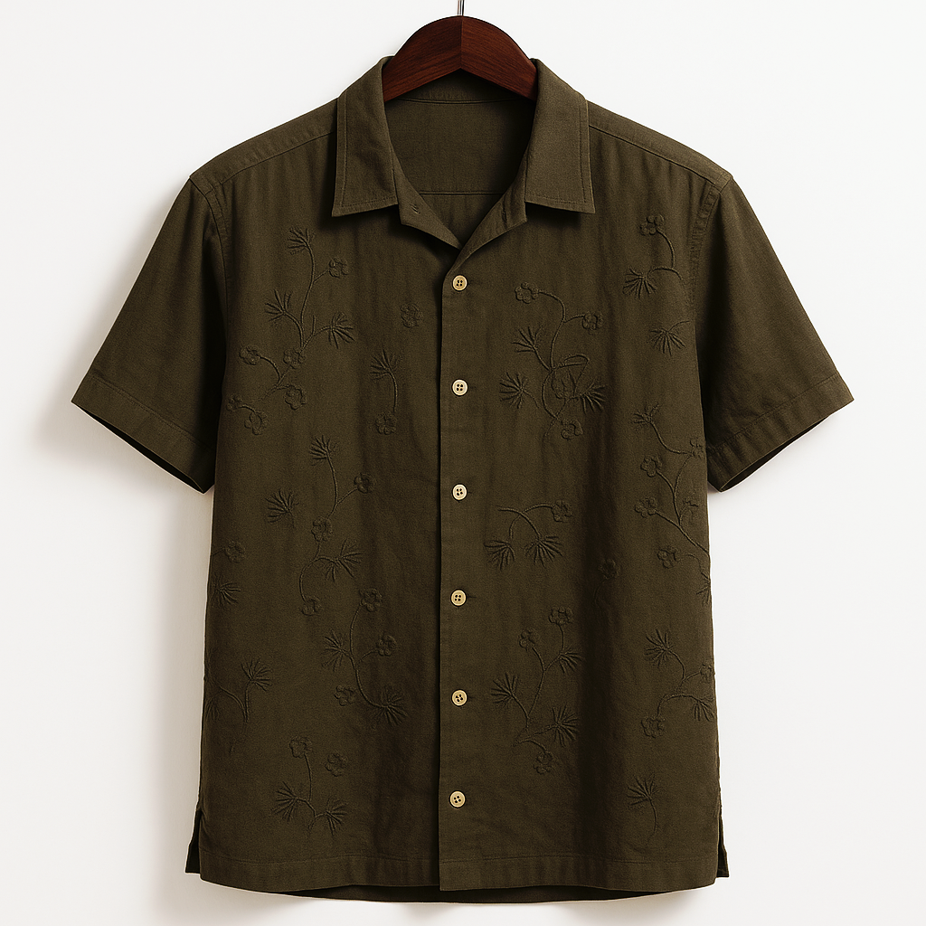 Olive green Old money shirt